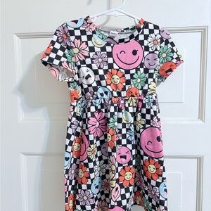 Floral Smiley Toddler Girls Dress
